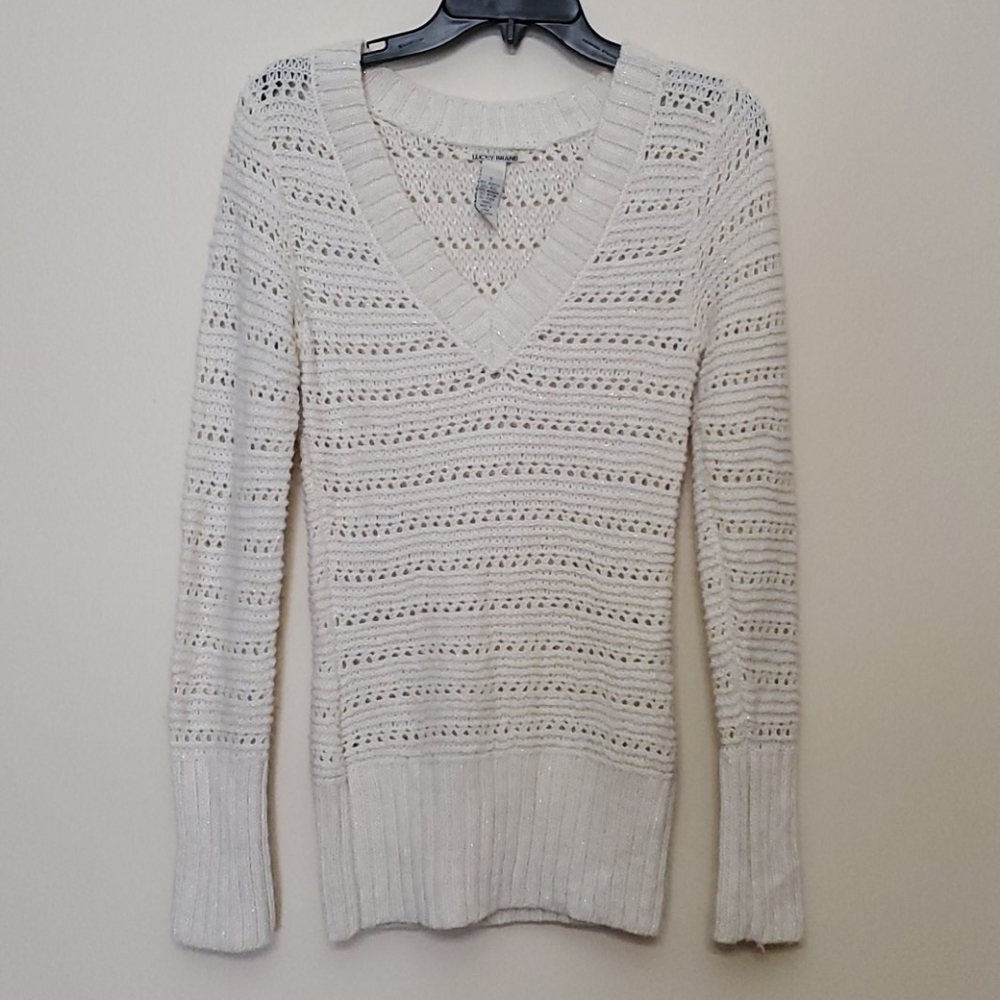 Lucky Brand Gold Shimmer Sweater